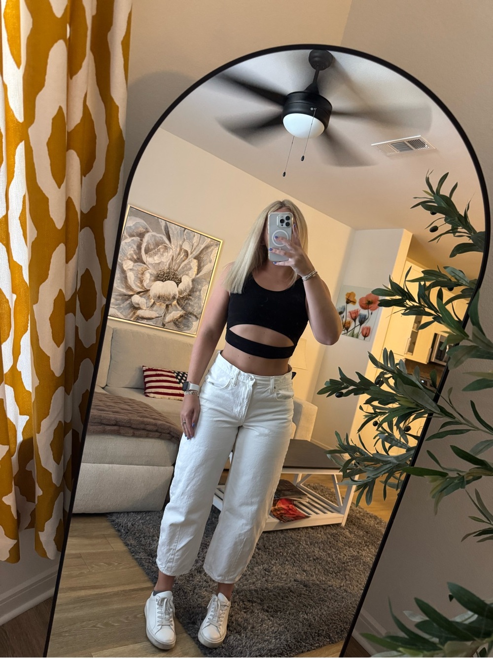 Black crop top with cut out